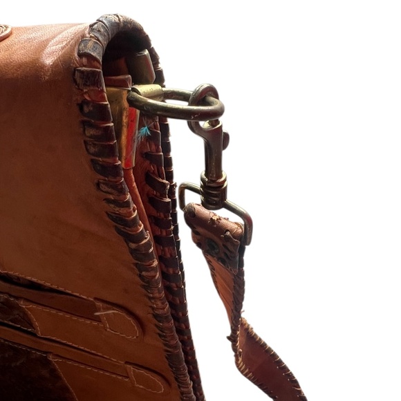 Handmade Leather Unisex Reptile Multicolor Crossbody Bag - Picture 6 of 15